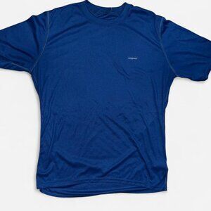 Patagonia Capilene Shirt Mens Large Blue Athletic Performance Cool Lightweight